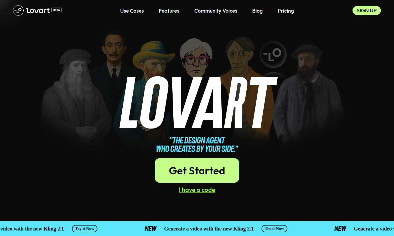 Lovart application interface and features