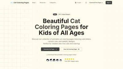 Cat Coloring Pages AI - AI tool for Design Tools