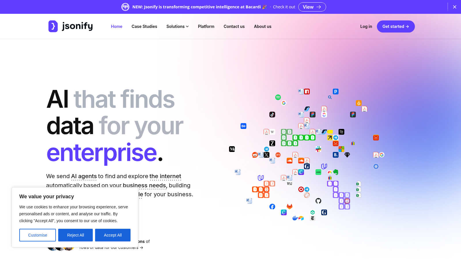 Jsonify application interface and features