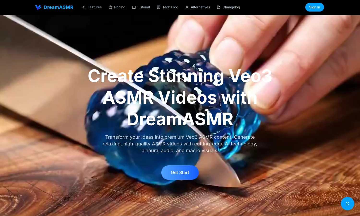 DreamASMR application interface and features