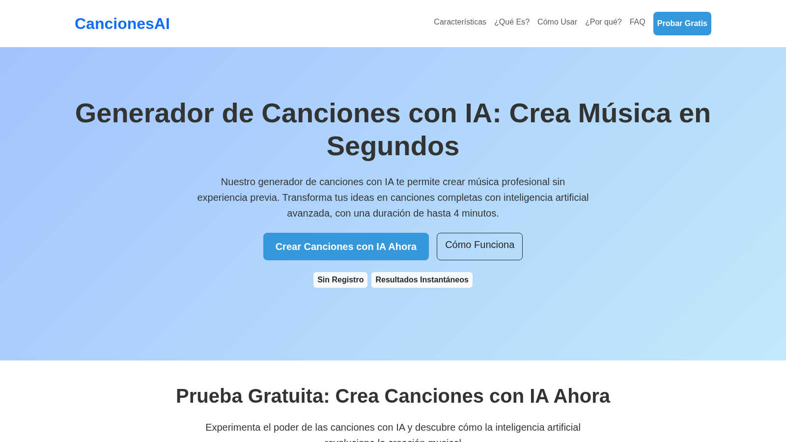 AI Music Generator application interface and features
