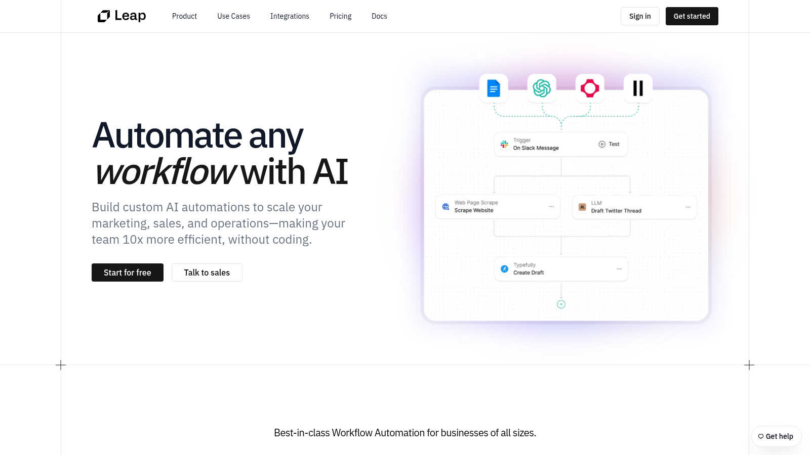 Leap AI application interface and features