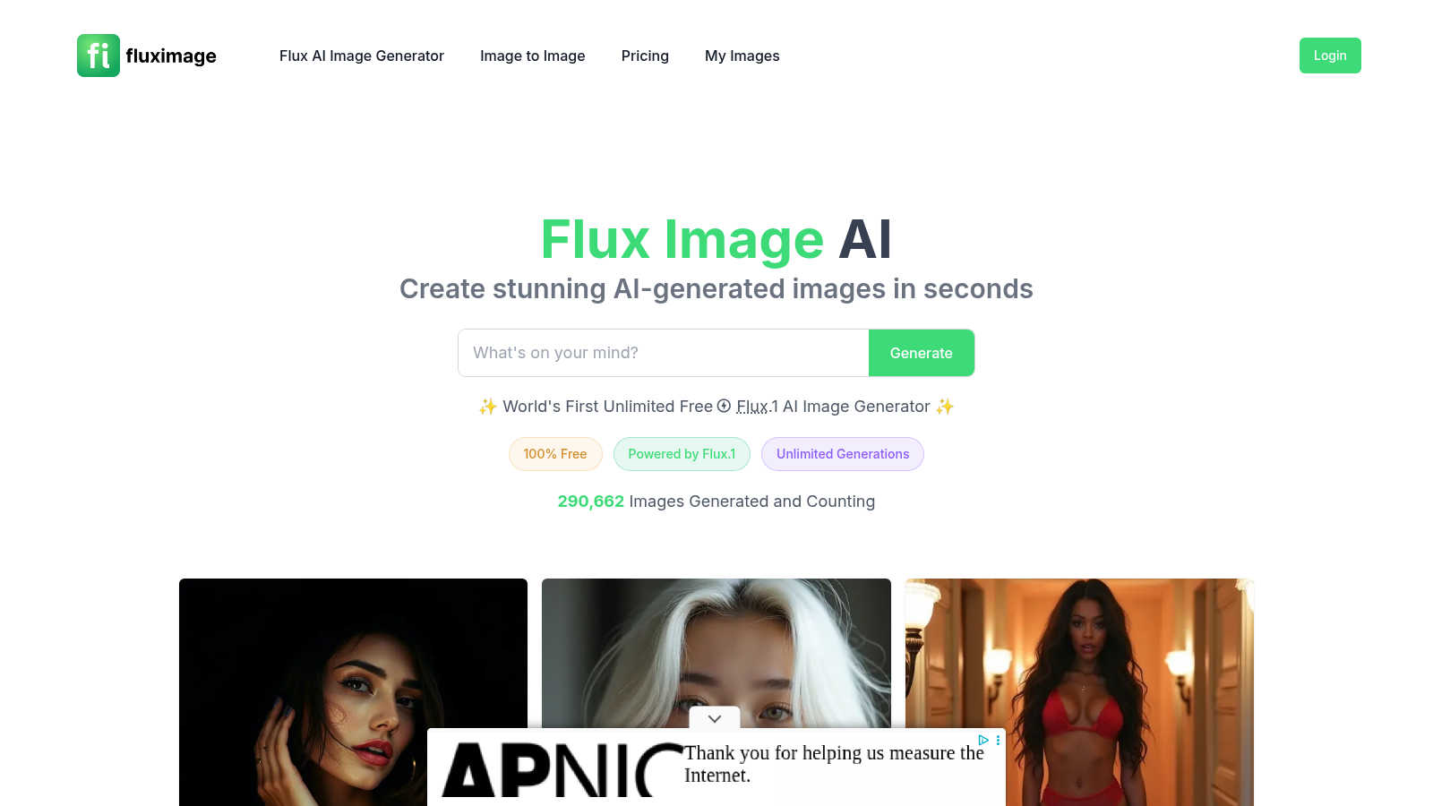 Flux Image AI application interface and features