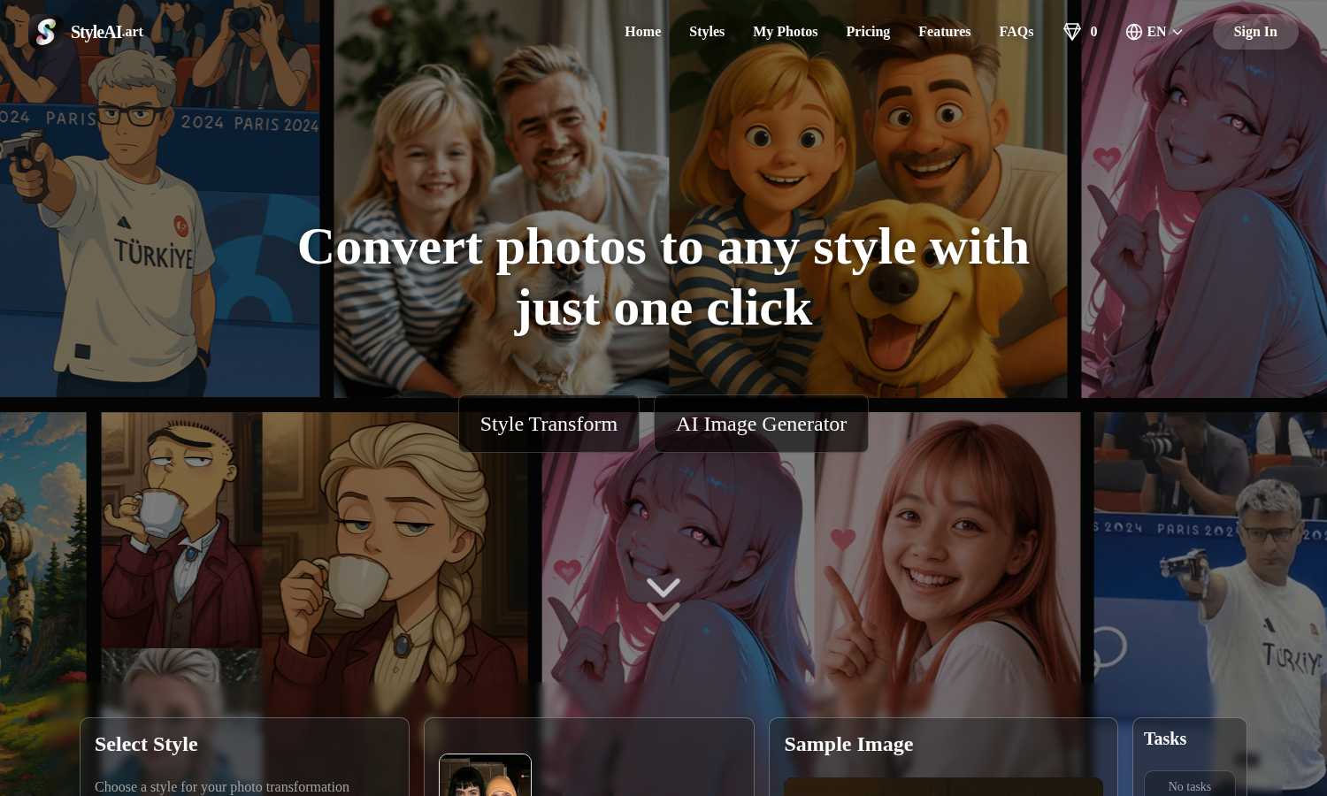 Style AI application interface and features