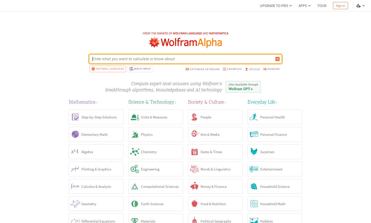 Wolframalpha Website