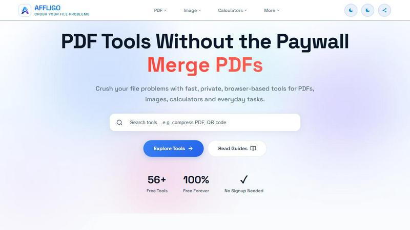 AFFLIGO application interface and features