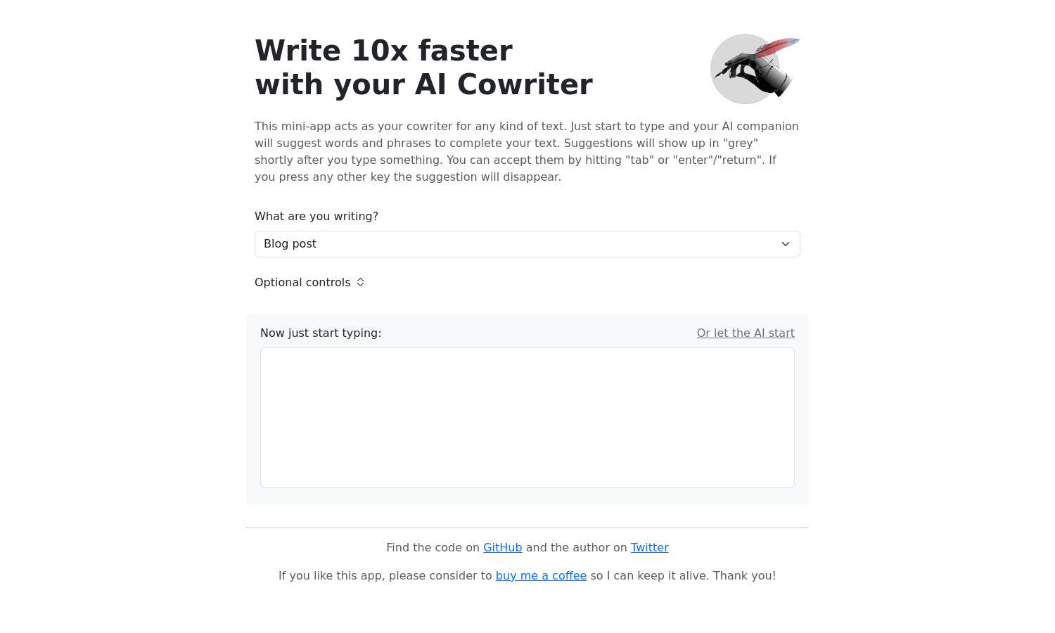 AI Cowriter Website