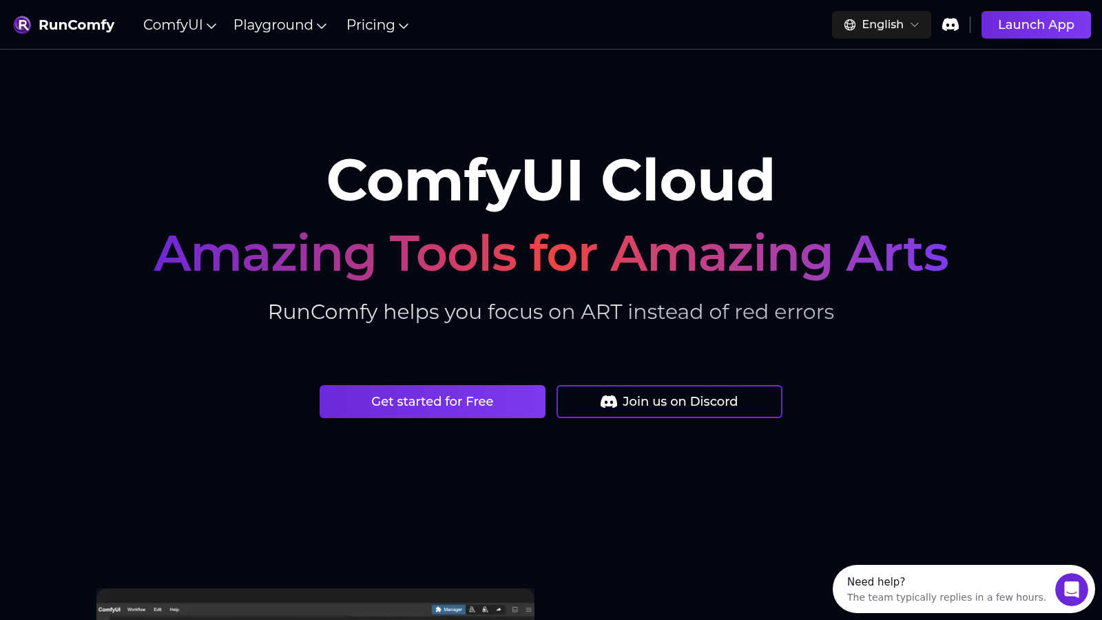 RunComfy application interface and features