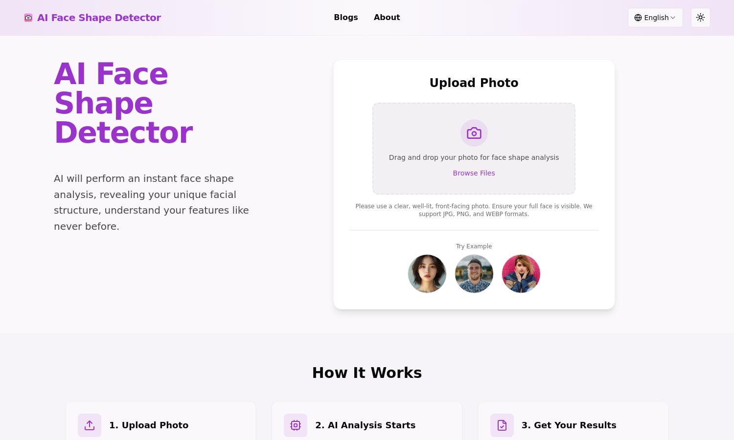 Face Shape Detector Website