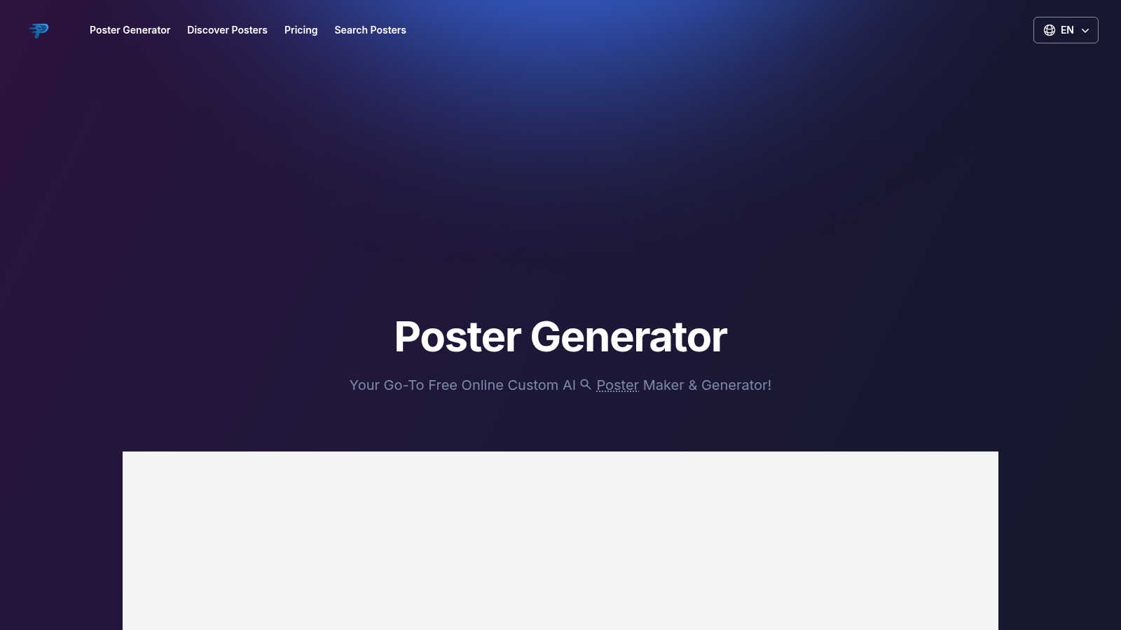 Poster Generator application interface and features