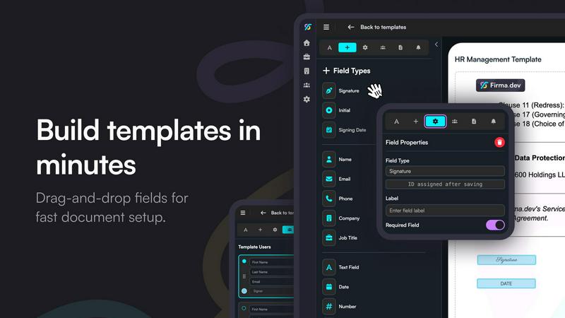 Firma.dev application interface and features
