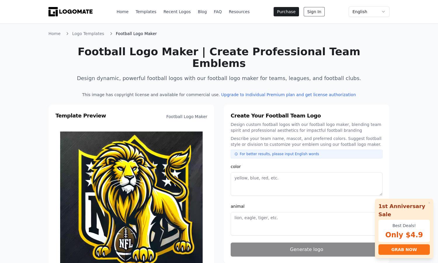 Football Logo Maker Website