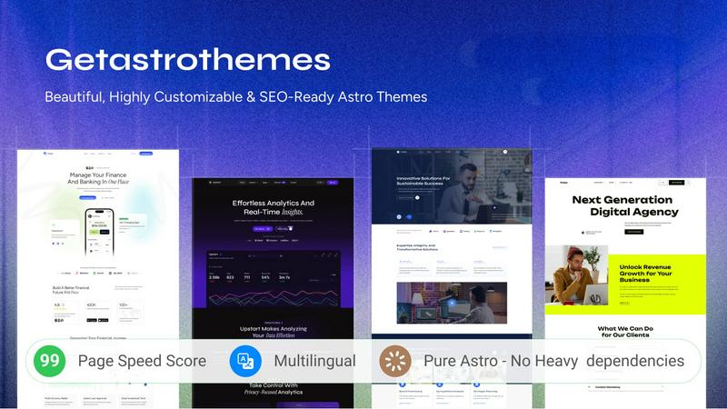 Getastrothemes application interface and features