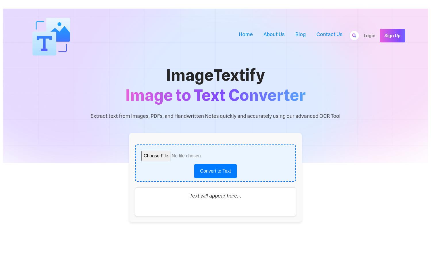 ImageTextify Website