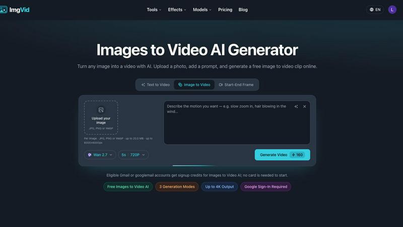 ImgVid application interface and features