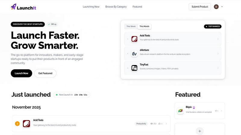 LaunchIt application interface and features