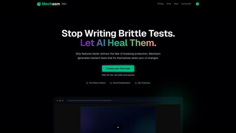 Mechasm.ai application interface and features