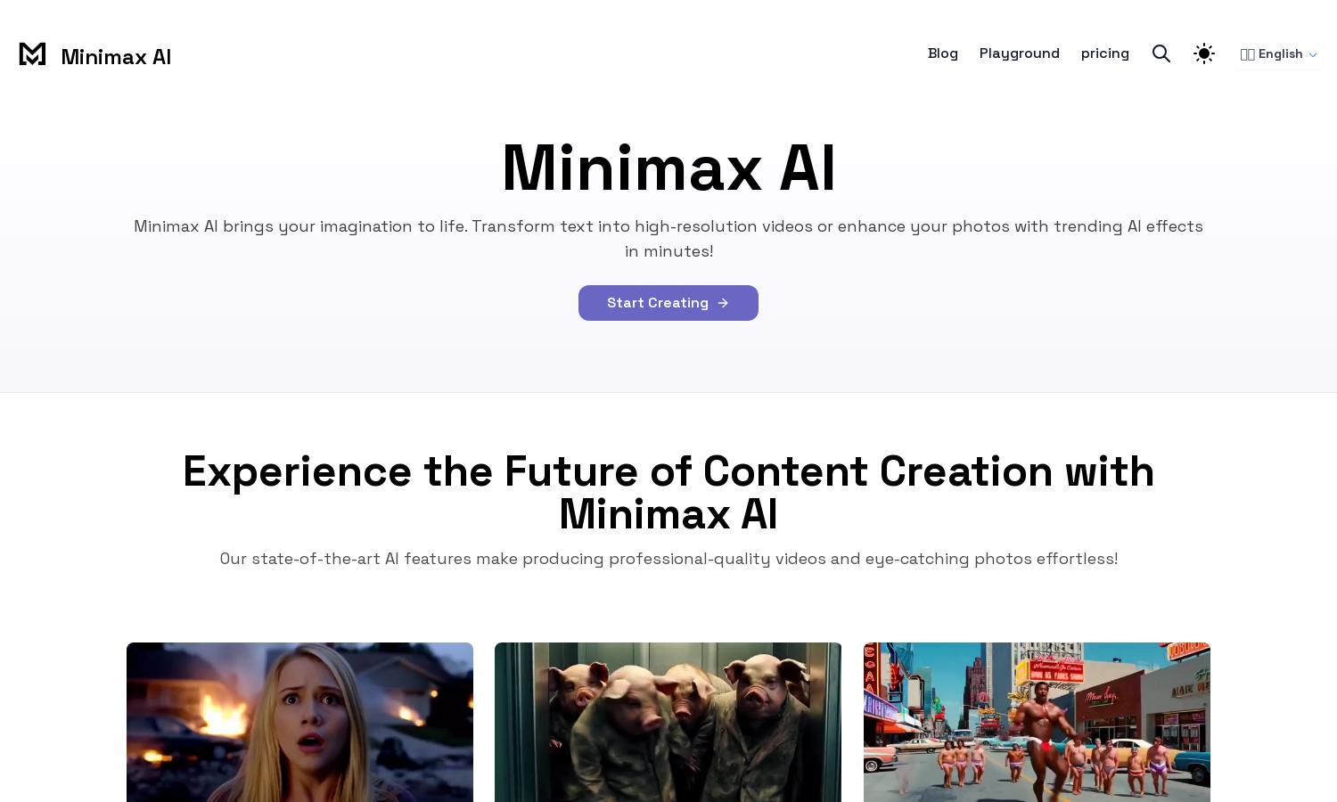 Minimax AI Website