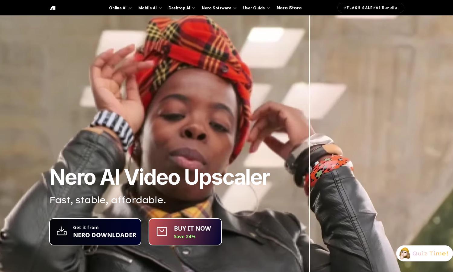 Nero AI Video Upscaler Website