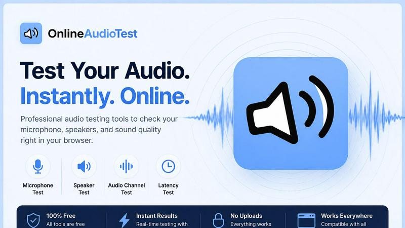 online audio test application interface and features