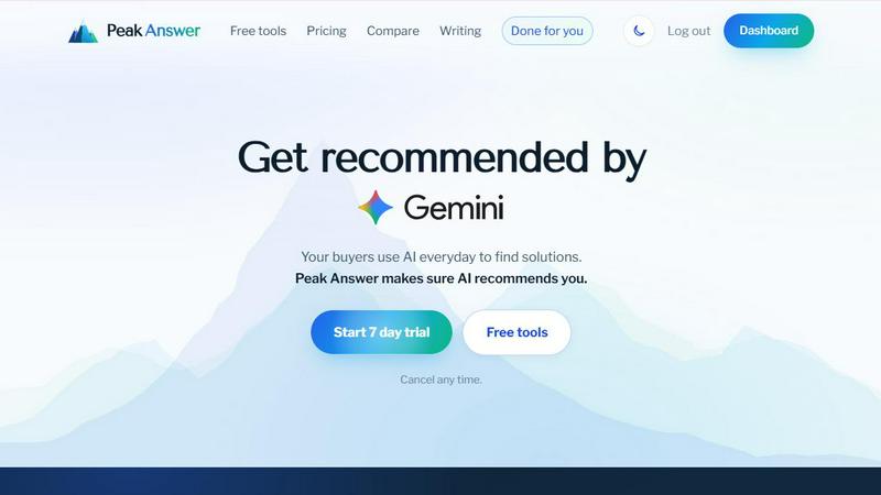 Peak Answer application interface and features