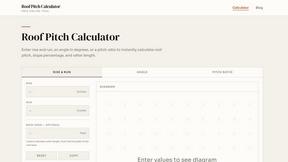 Roof Pitch Calculator - product for Education & Learning