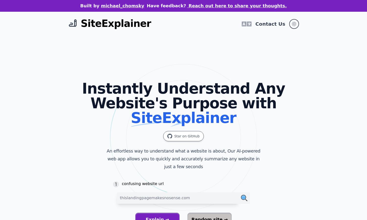 SiteExplainer Website