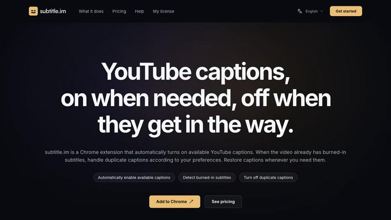 subtitle.im application interface and features