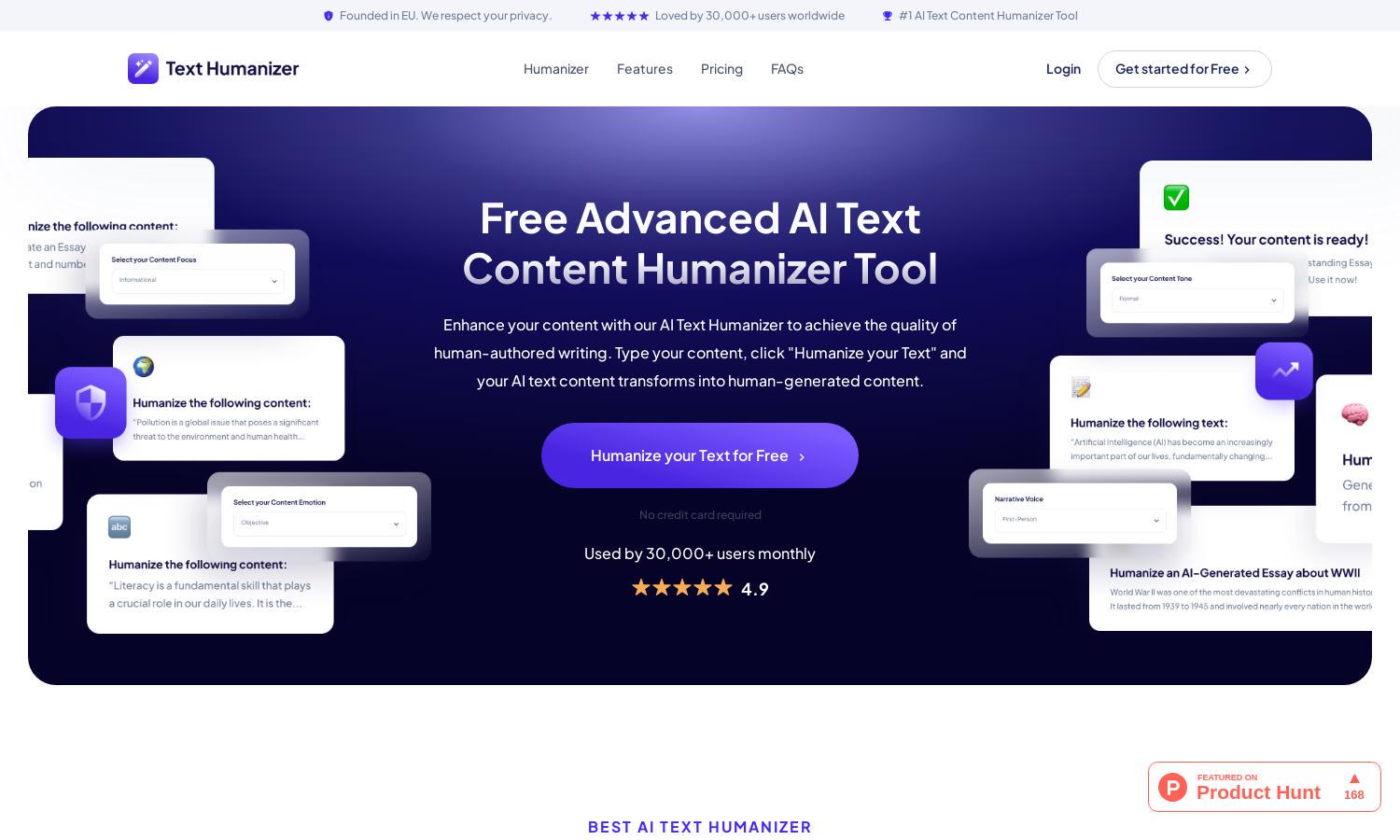 Text-Humanizer.com Website