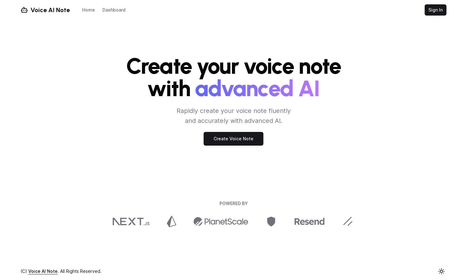 Voice AI Note Website