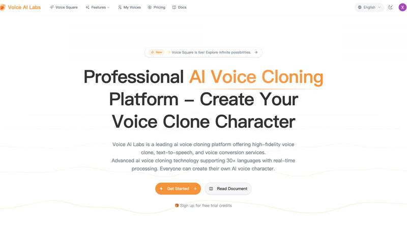 VoiceAILabs application interface and features